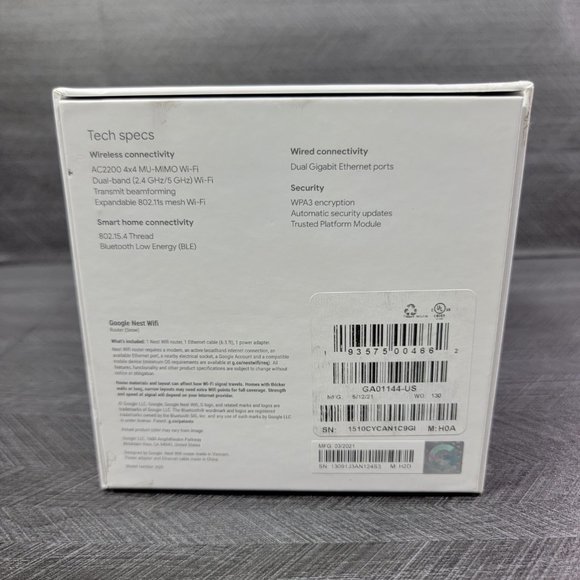 Google Nest Wifi Router Wireless Connectivy AC2200 2.4GHz/5GHz Wifi - Picture 7 of 7